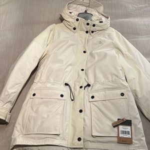 The North Face Reign On 550 Power Down Hooded Parka Women XL Vintage White NWT